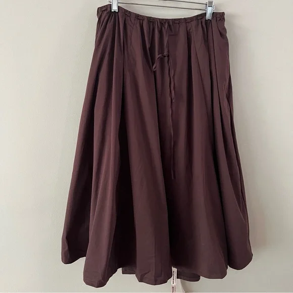 House of CB Cora gathered full midi skirt Ladies size large Rich brown - Picture 2 of 11